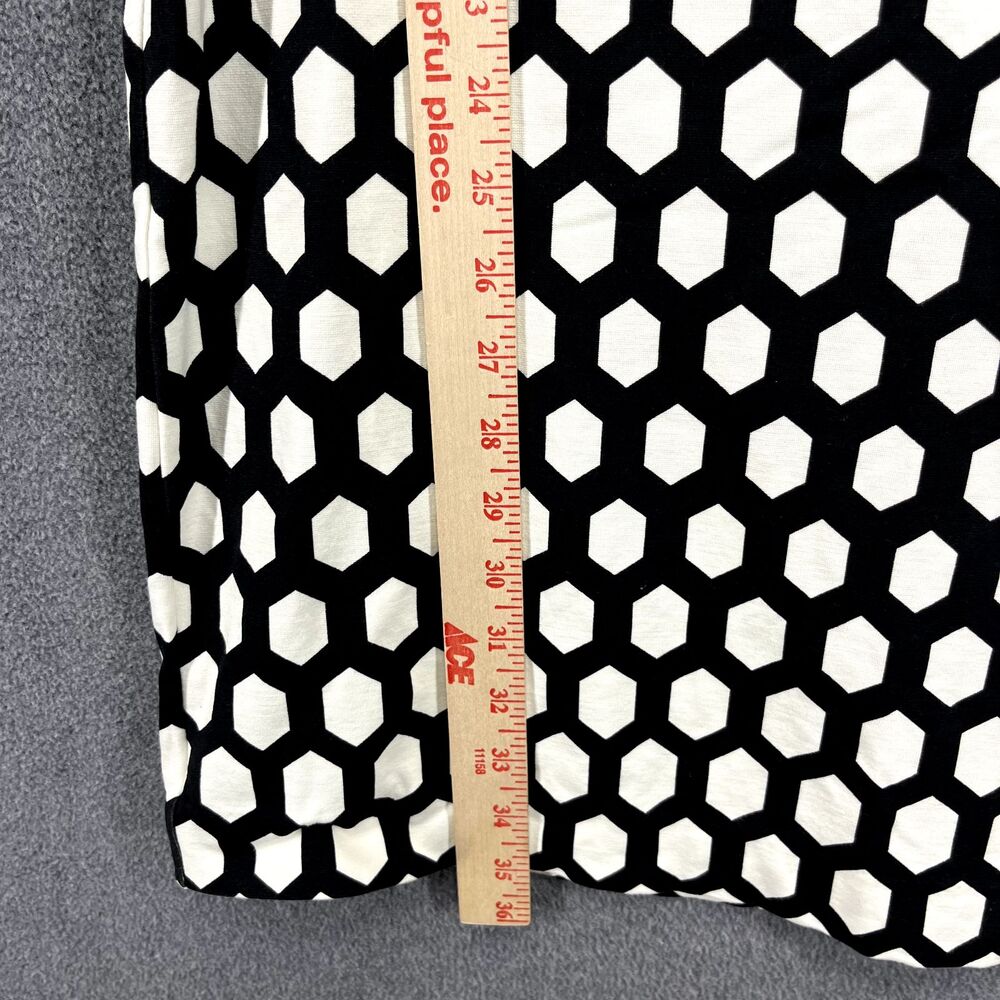 BANANA REPUBLIC Dress Womens 8 White Black Geometric Pencil Bodycon Sleeveless - Picture 9 of 16